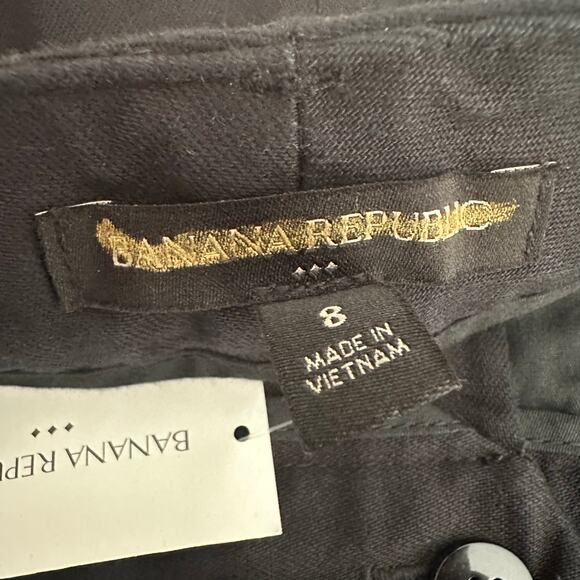 Banana Republic Factory Pleated Cotton Trouser Pant Black 8 - Picture 3 of 10